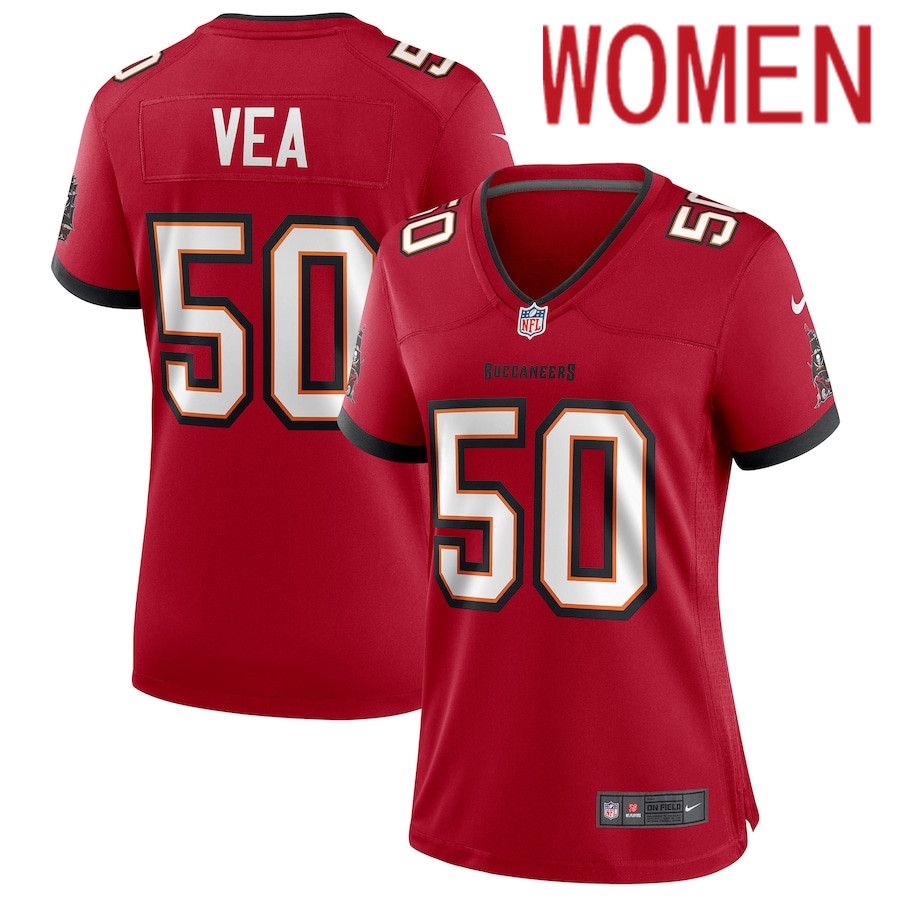 Women Tampa Bay Buccaneers #50 Vita Vea Nike Red Game NFL Jersey->women nfl jersey->Women Jersey
